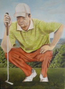 Golfer gehurkt
